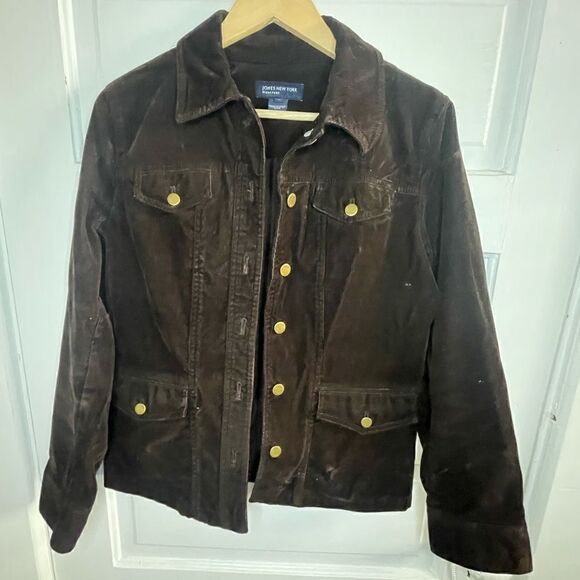 Jones NY & Co Chocolate Corduroy Jacket - Picture 1 of 10